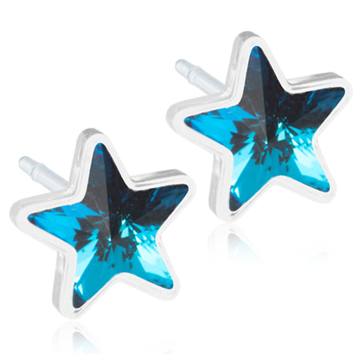 Blomdahl Star Aquamarine Medical Plastic 6mm - korvakorut