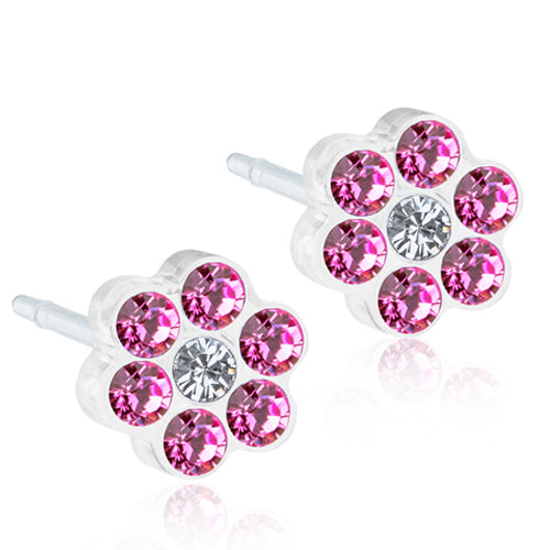 Blomdahl Daisy Rose/Crystal Medical Plastic 5mm Korvakorut
