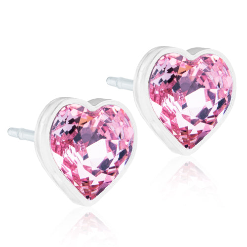 Blomdahl Heart Light Rose Medical Plastic 6mm Korvakorut