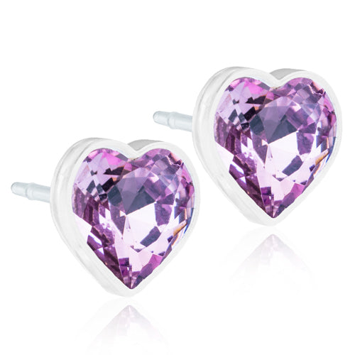 Blomdahl Heart Light Amethyst Medical Plastic 6mm Korvakorut